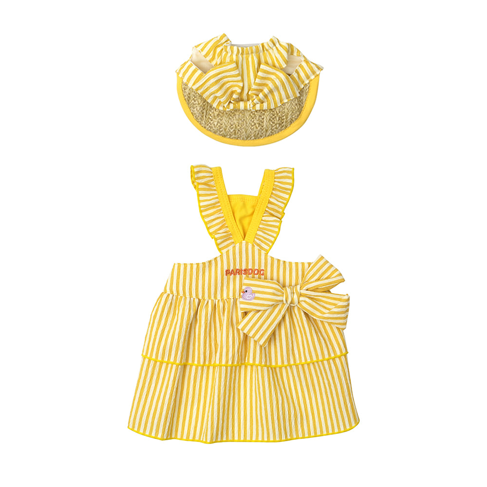Butter Stripe Frill Dress Set