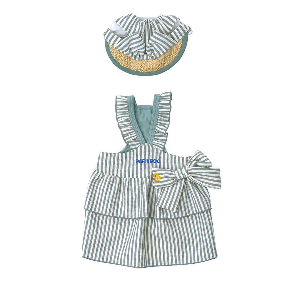 Butter Stripe Frill Dress Set