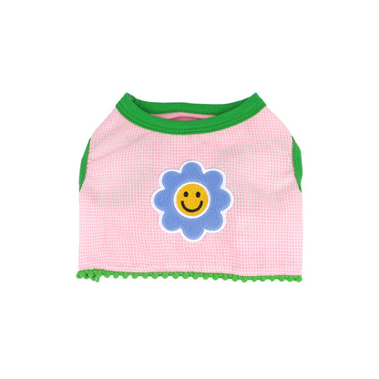 Smile Flower Crop T Shirt